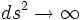 ds^2\to \infty