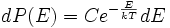 d P(E)=C e^{-\frac{E}{kT}} d E