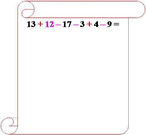 Pergamena 1: 13 + 12 – 17 – 3 + 4 – 9 =