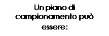 Casella di testo: Un piano di campionamento può essere: